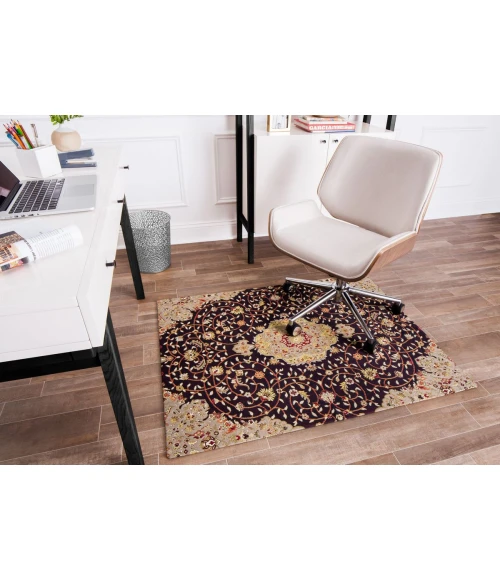 36" x 48" Altamira Brown, Orange & Black 1/2" Rug'd Chair Mat 