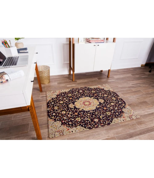 36" x 48" Altamira Brown, Orange & Black 1/2" Rug'd Chair Mat 