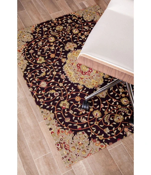 36" x 48" Altamira Brown, Orange & Black 1/2" Rug'd Chair Mat 
