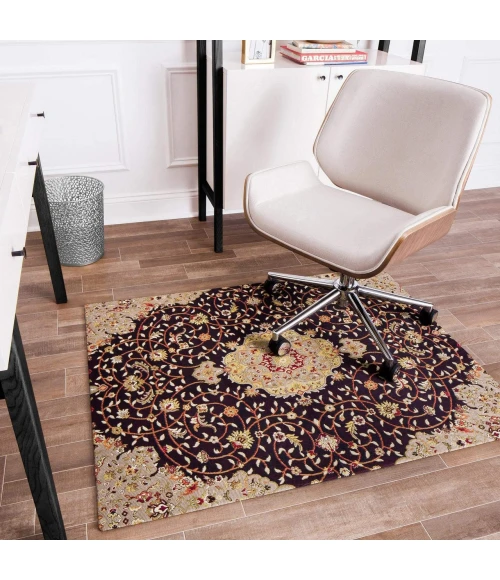Anji Mountain 36" x 48" Altamira Brown, Orange & Black 1/4" Rug'd Chair Mat ®