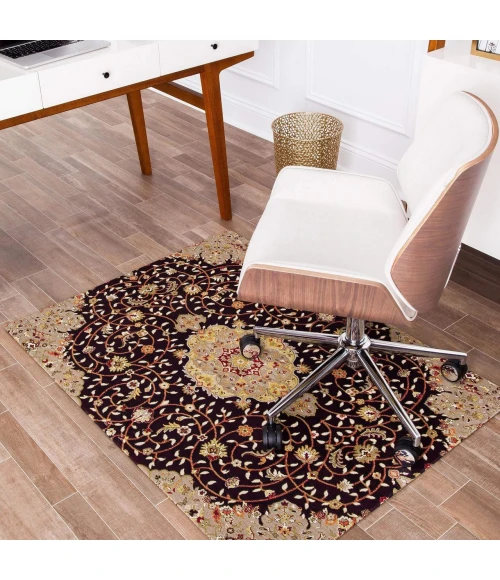 Anji Mountain 36" x 48" Altamira Brown, Orange & Black 1/4" Rug'd Chair Mat ®
