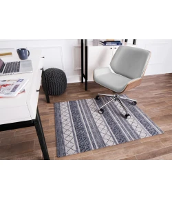 Anji Mountain 36 in. X 48 in. Alesund Beige & Gray 1/2 in. Rug ft. d Chair Mat 