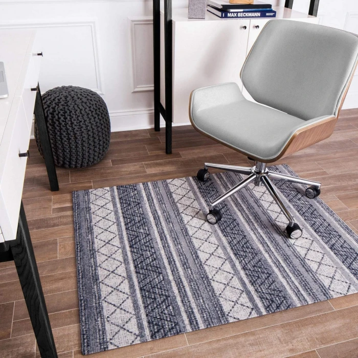 Anji Mountain 40" x 54" Alesund Beige & Gray 1/2" Rug'd Chair Mat ®