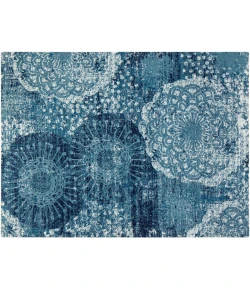 Anji Mountain 36 in. X 48 in. Maldives Blue & Ivory 1/2 in. Rug ft. d Chair Mat 