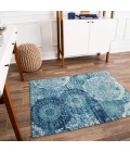 Anji Mountain 40" x 54" Maldives Blue & Ivory 1/4" Rug'd Chair Mat ®