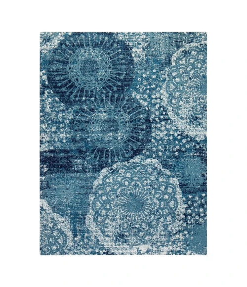 Anji Mountain 40" x 54" Maldives Blue & Ivory 1/4" Rug'd Chair Mat ®