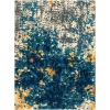 Anji Mountain 36 in. X 48 in. Bilbao Blue & Orange 1/2 in. Rug ft. d Chair Mat 