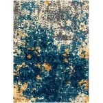 Anji Mountain 36 in. X 48 in. Bilbao Blue & Orange 1/2 in. Rug ft. d Chair Mat 
