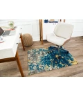 36" x 48" Bilbao Blue & Orange 1/2" Rug'd Chair Mat 