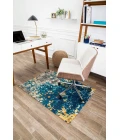 36" x 48" Bilbao Blue & Orange 1/2" Rug'd Chair Mat 