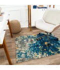 Anji Mountain 40" x 54" Bilbao Blue & Orange 1/2" Rug'd Chair Mat ®