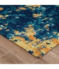 Anji Mountain 40" x 54" Bilbao Blue & Orange 1/2" Rug'd Chair Mat ®