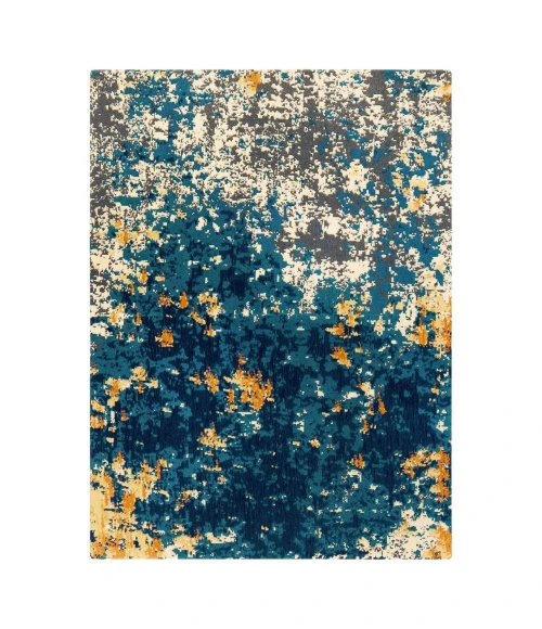 Anji Mountain 40" x 54" Bilbao Blue & Orange 1/2" Rug'd Chair Mat ®