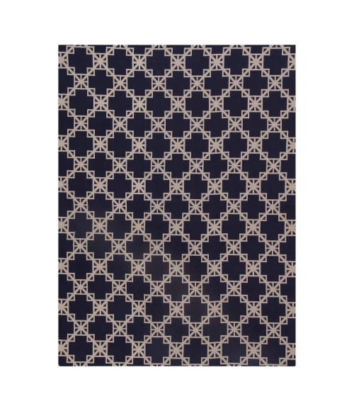 Anji Mountain 36" x 48" Aberdeen Navy Blue & Tan 1/4" Rug'd Chair Mat ®