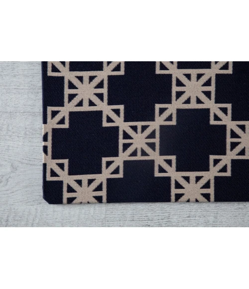 36" x 48" Aberdeen Navy Blue & Tan 1/2" Rug'd Chair Mat 