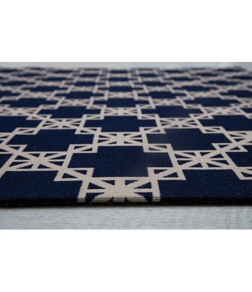 36" x 48" Aberdeen Navy Blue & Tan 1/2" Rug'd Chair Mat 