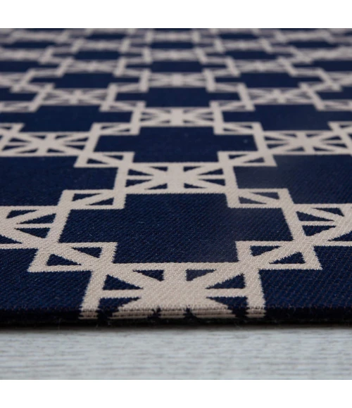 Anji Mountain 36" x 48" Aberdeen Navy Blue & Tan 1/4" Rug'd Chair Mat ®