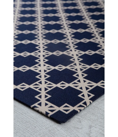 36" x 48" Aberdeen Navy Blue & Tan 1/2" Rug'd Chair Mat 