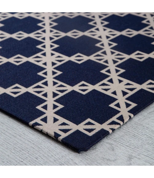 Anji Mountain 36" x 48" Aberdeen Navy Blue & Tan 1/4" Rug'd Chair Mat ®