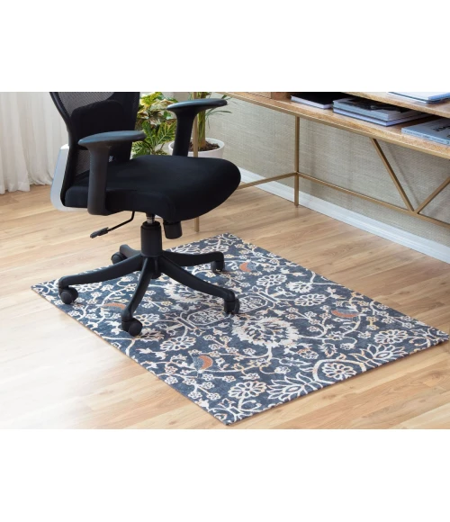 36" x 48" Robin Gray & Orange 1/2" Rug'd Chair Mat 