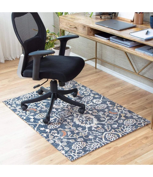 Anji Mountain 40" x 54" Robin Gray & Orange 1/4" Rug'd Chair Mat ®