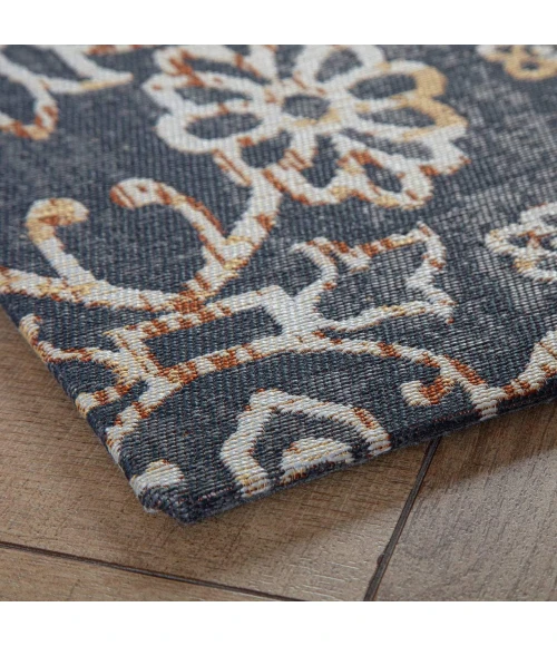 Anji Mountain 40" x 54" Robin Gray & Orange 1/4" Rug'd Chair Mat ®