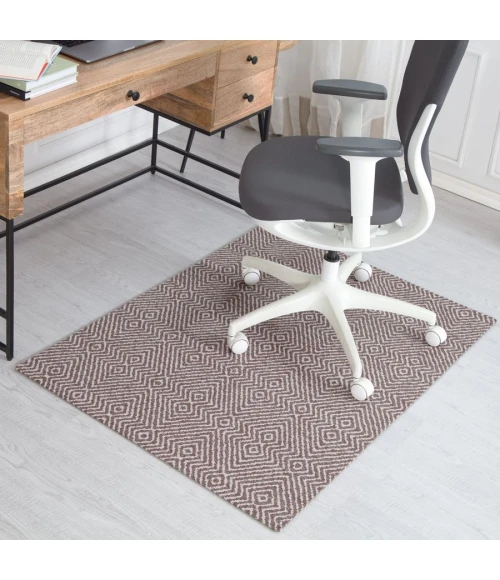 36" x 48" Luxor Brown & Ivory 1/2" Rug'd Chair Mat 