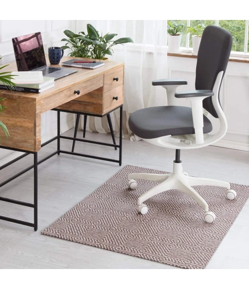 Anji Mountain 40" x 54" Luxor Brown & Ivory 1/4" Rug'd Chair Mat ®