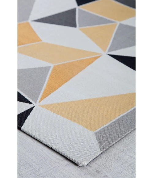 36" x 48" Figueres Yellow & Gray 1/2" Rug'd Chair Mat 