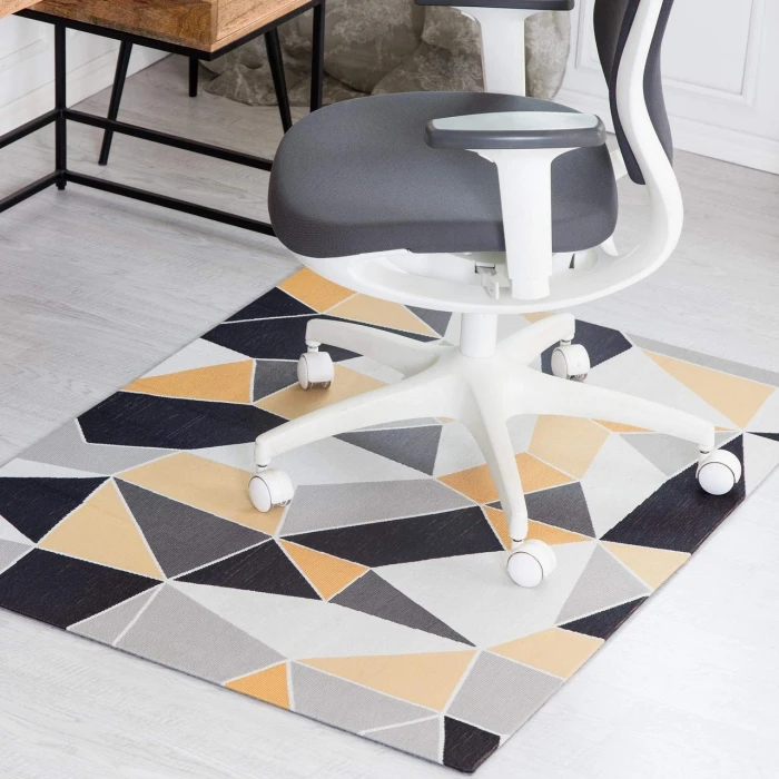 Anji Mountain 36" x 48" Figueres Yellow & Gray 1/4" Rug'd Chair Mat ®