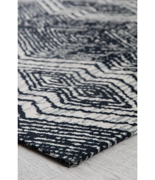 36" x 48" Smiljan Black & White 1/2" Rug'd Chair Mat 