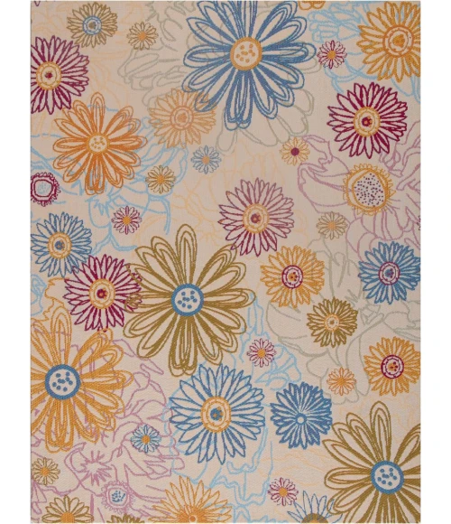 36" x 48" Keukenhof Cream & Multi 1/2" Rug'd Chair Mat 