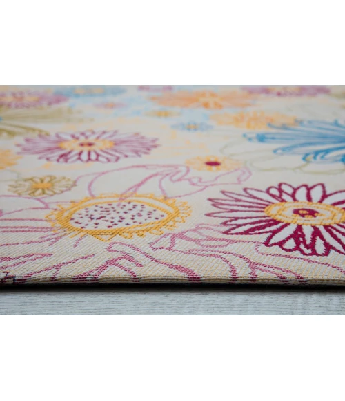 36" x 48" Keukenhof Cream & Multi 1/2" Rug'd Chair Mat 