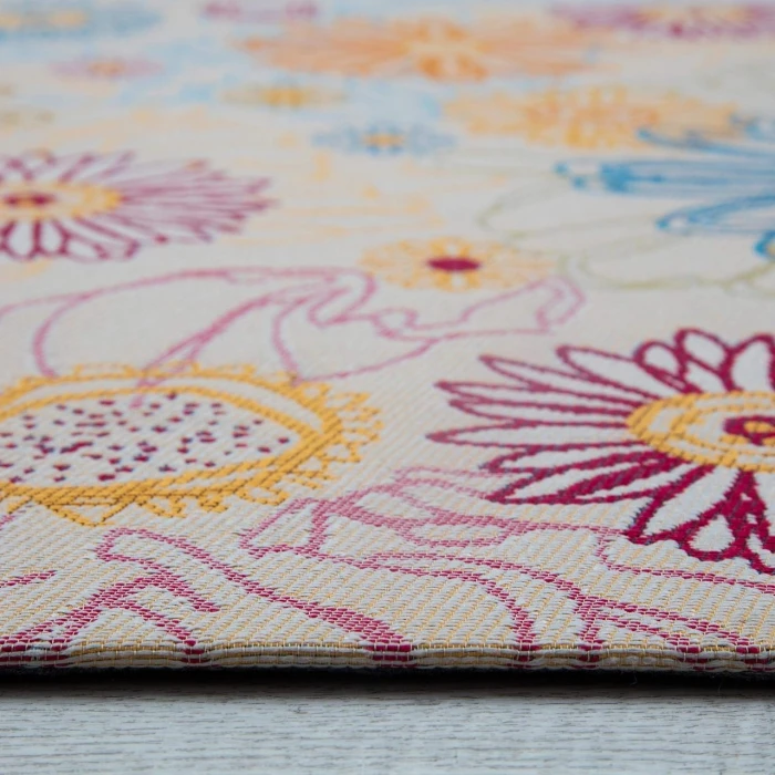 Anji Mountain 36" x 48" Keukenhof Cream & Multi 1/4" Rug'd Chair Mat ®