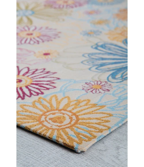 36" x 48" Keukenhof Cream & Multi 1/2" Rug'd Chair Mat 