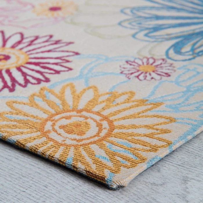 Anji Mountain 36" x 48" Keukenhof Cream & Multi 1/4" Rug'd Chair Mat ®