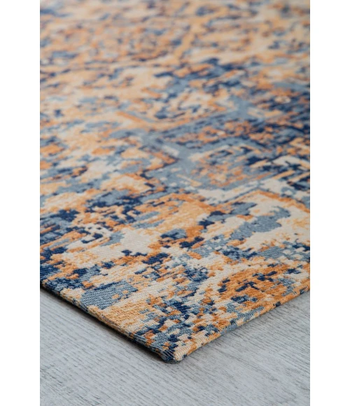 36" x 48" Onondaga Blue & Orange 1/2" Rug'd Chair Mat 