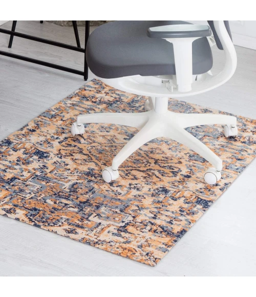 Anji Mountain 40" x 54" Onondaga Blue & Orange 1/2" Rug'd Chair Mat ®