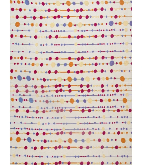 36" x 48" Del Marcos Ivory & Multi 1/2" Rug'd Chair Mat 