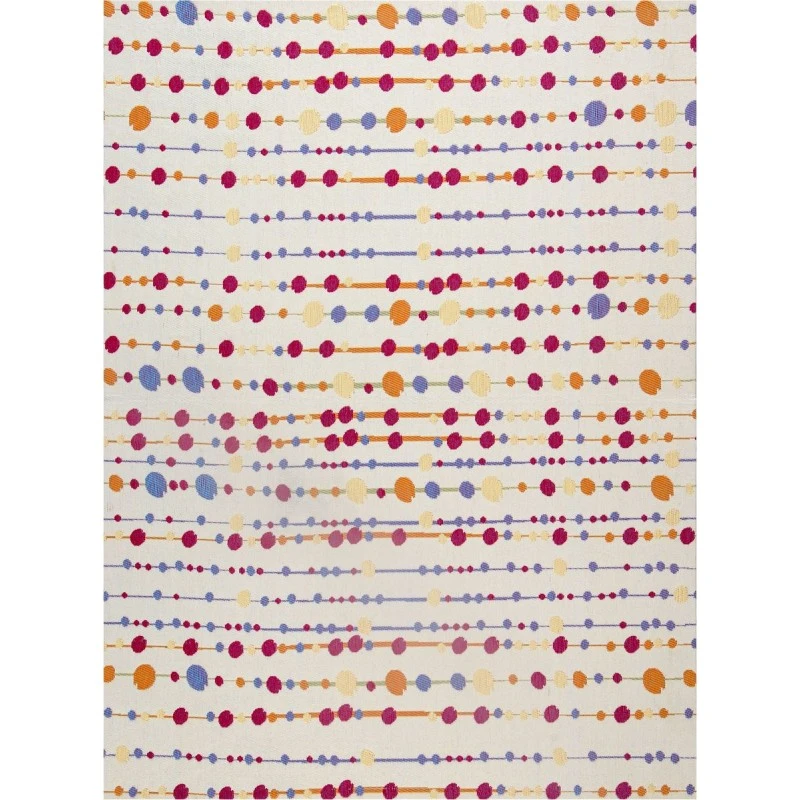 36" x 48" Del Marcos Ivory & Multi 1/2" Rug'd Chair Mat 