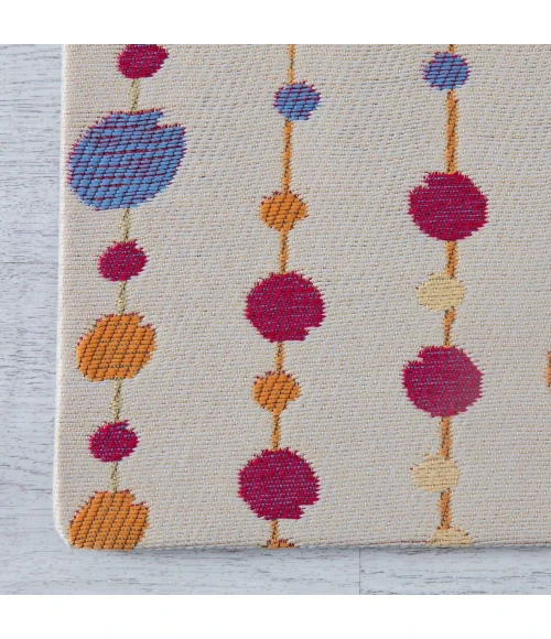 Anji Mountain 36" x 48" Del Marcos Ivory & Multi 1/4" Rug'd Chair Mat ®