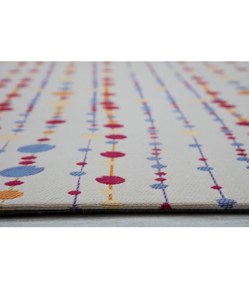 36" x 48" Del Marcos Ivory & Multi 1/2" Rug'd Chair Mat 