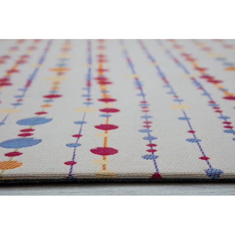 36" x 48" Del Marcos Ivory & Multi 1/2" Rug'd Chair Mat 