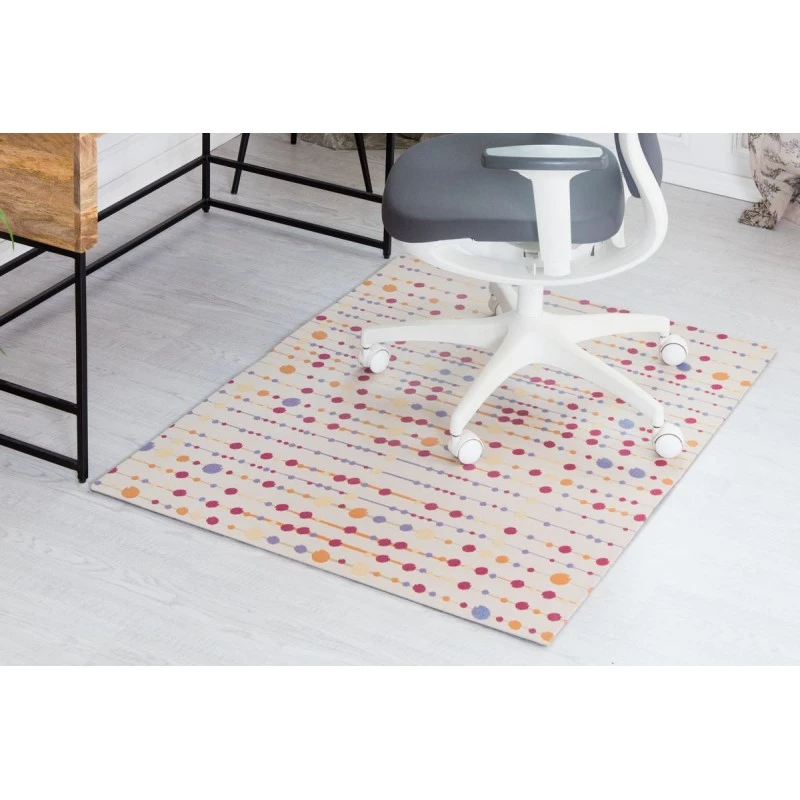 36" x 48" Del Marcos Ivory & Multi 1/2" Rug'd Chair Mat 