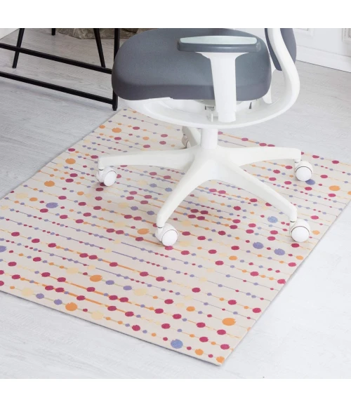 Anji Mountain 36" x 48" Del Marcos Ivory & Multi 1/4" Rug'd Chair Mat ®