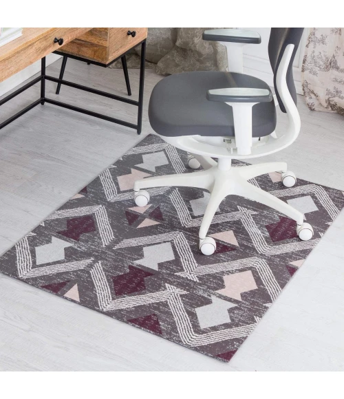 Anji Mountain 36" x 48" Sardinia Ivory & Multi 1/4" Rug'd Chair Mat ®