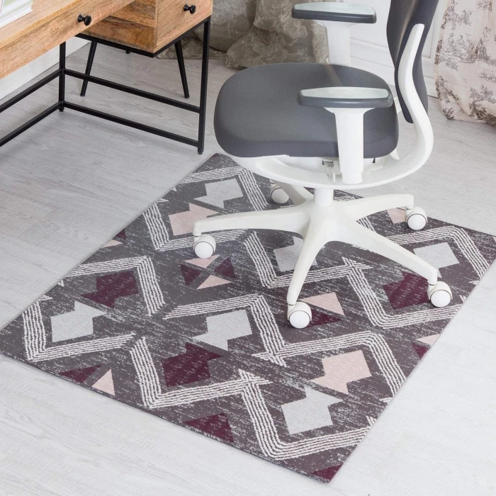 Anji Mountain 36" x 48" Sardinia Ivory & Multi 1/4" Rug'd Chair Mat ®