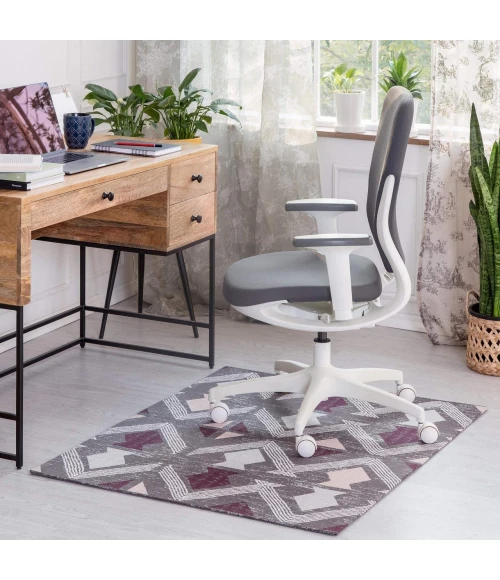 Anji Mountain 36" x 48" Sardinia Ivory & Multi 1/4" Rug'd Chair Mat ®