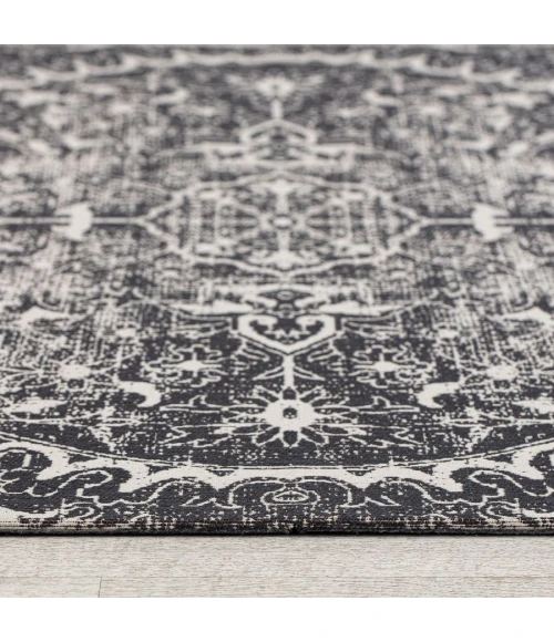 36" x 48" La Cienega Black & White 1/4" Rug'd Chair Mat 