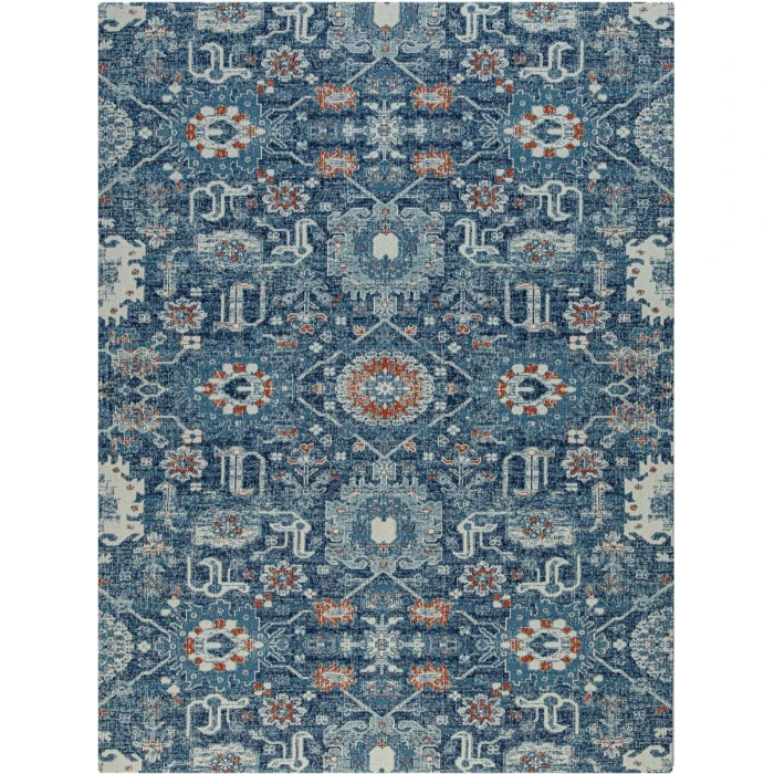 40" x 54" Alta Blue & Ivory 1/2" Rug'd Chair Mat 